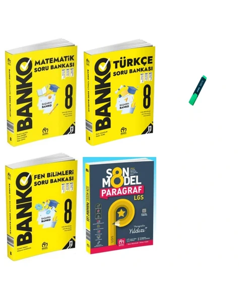 LGS 8. Sınıf Banko Serisi Matematik Türkçe Fen ve Son Model Paragraf 4lü Set Soru Bankaları