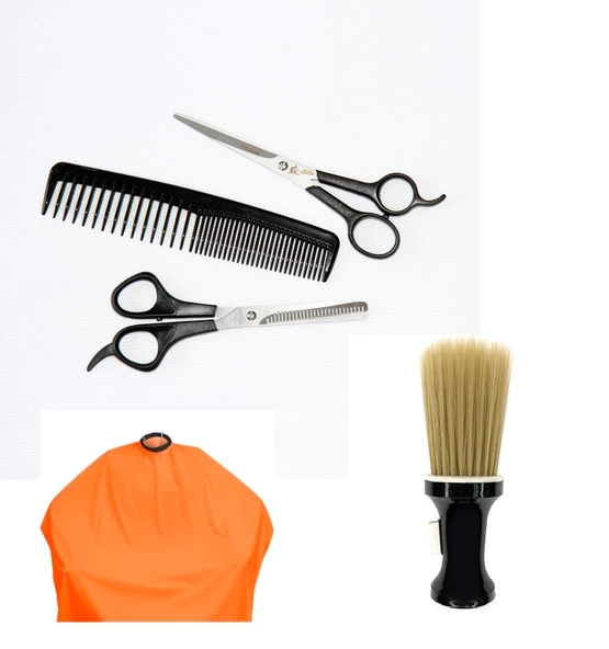 Alfa Set16 5Li Berber Seti -Makas +Ara Makası +Tarak +Ense Fırçası +Penuar