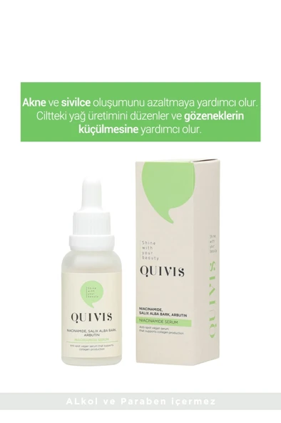 Quivis Akne Sivilce ve Siyah Nokta Karşıtı Niacinamide Serum 30 ML