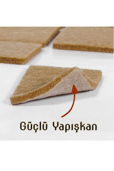 SPRENDA Yapışkanlı Mobilya Masa Sandalye Parke Zemin Ayak Koruyucu Kaydırmaz Keçesi 40x40 Mm (10'LU PAKET) - 4