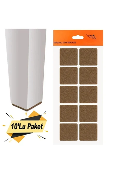 SPRENDA Yapışkanlı Mobilya Masa Sandalye Parke Zemin Ayak Koruyucu Kaydırmaz Keçesi 40x40 Mm (10'LU PAKET)