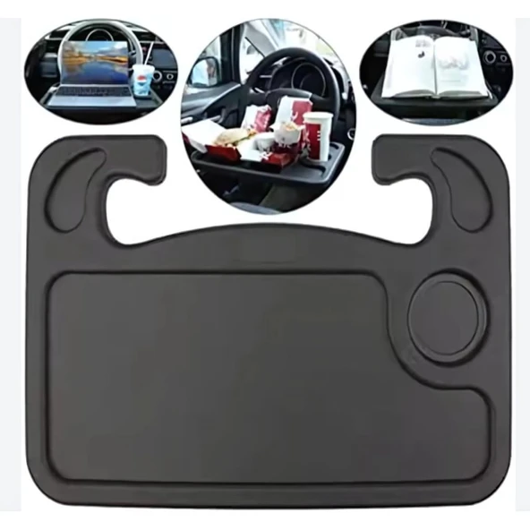 Coofbe 42x28 Direksiyon Sehpası Araç İçi Yeme İçme Sehpa Tepsisi Araç İçi Laptop Masası Araç Tepsisi