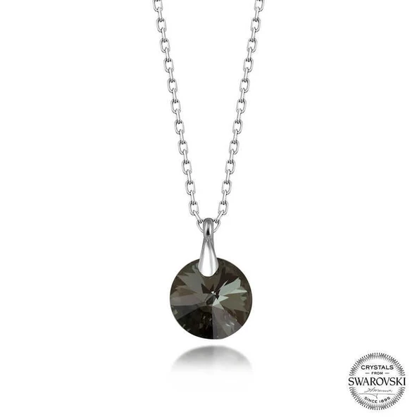 Alsepeteavm Swarovski Crystal İris Yeşil Taşlı Gümüş Kadın Kolye