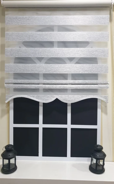 Zebra Stor Perde Siyah Çizgli Etek Dilimli STB851 V 01  Siyah 90 x 200