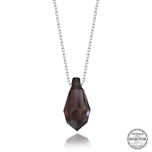 Alsepeteavm Swarovski Crystal Taşlı Ametist Gümüş Kadın Kolye
