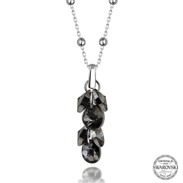 Alsepeteavm Swarovski Crystal Taşlı Salkım Gümüş Kadın Kolye