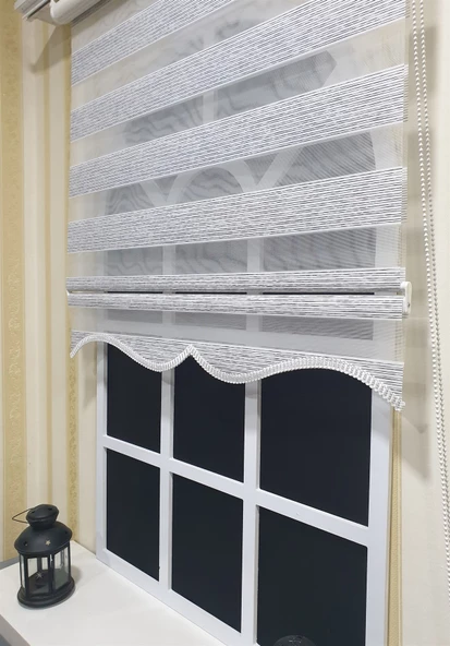 Zebra Stor Perde Siyah Çizgli Etek Dilimli STB851 V 01  Siyah 130 x 260 - 4