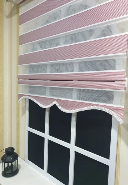 Zebra Stor Perde Kırmızı Mikro Plise Etek Dilimli STB1906 V 01  Kırmızı 200 x 200