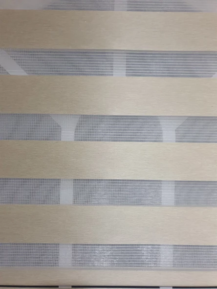 StorBurada Zebra Stor Perde Organze Bej Etek Dilimli STB905  Bej 40 x 200 - Resim 4