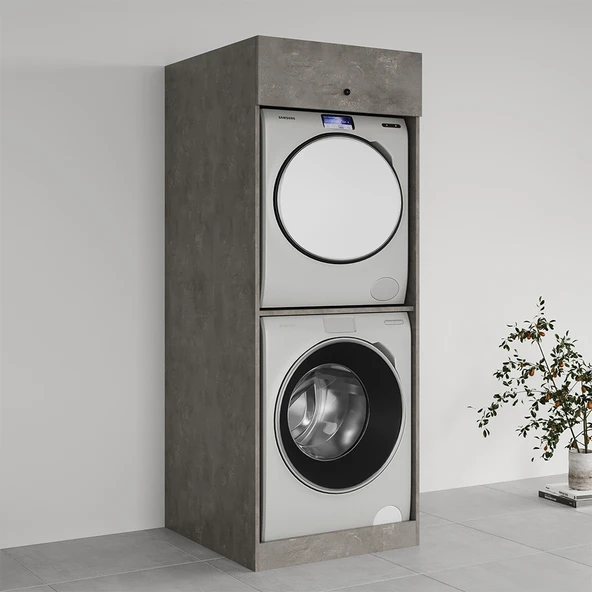 Ubm Senfoni Çamaşır ve Kurutma Makinesi Dolabı 70 Cm Antrasit - 3