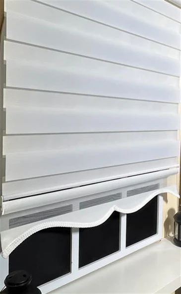 Zebra Stor Perde Beyaz Etek Dilimli STB-400-V01  Beyaz 140 x 200 - 3