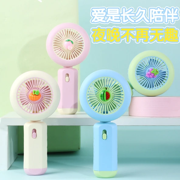 Ledli Mini Fan Şarj Edilebilir El Fanı Vantilatör - Pembe (şeftali) - 5