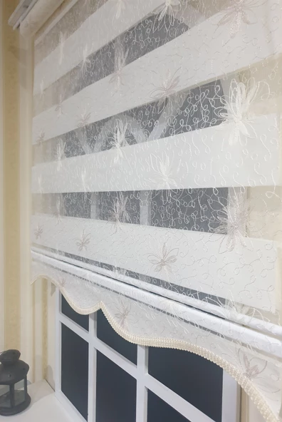 Zebra Stor Nakışlı Beyaz  Etek Dilimli STB 470  Beyaz 140 x 200 ürün görseli 1