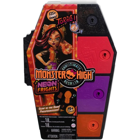 Orjinal Monster High Bebekleri Gizemli Arkadaşlar Neon Monster High Seri 3 Bebekleri Toralei - 5