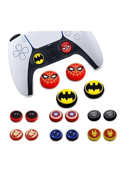 Desenli Ps5/ps4/ps3 Analog Koruyucu Silikon Pad Süperman