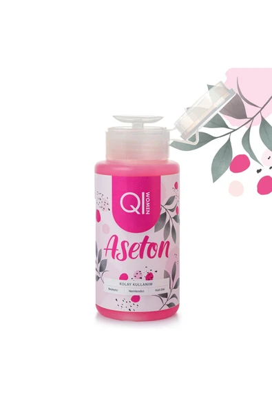 Qiwomen Besleyici Oje Çıkarıcı Pompalı Aseton 200ml - 2