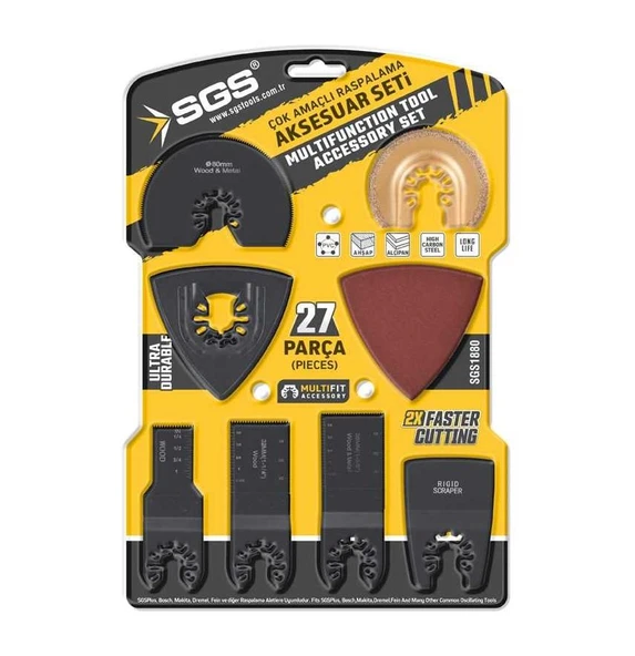 SGS 1880 MULTI-TOOLS KESİCİ VE RASPALAMA AKSESUAR SETİ 27 PARÇA - 3