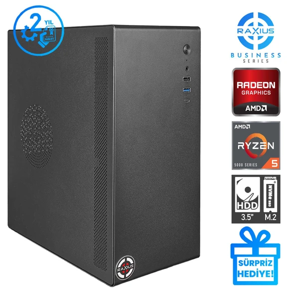 RaXius Business B1 R5 SD-56G015 Ryzen5 5600G 64GB 1TBSSD FreeDOS Masaüstü Bilgisayar - 2
