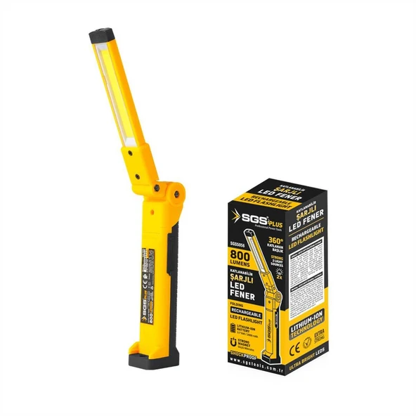 SGS 5056 ŞARJLI LED FENER 800 LÜMEN KATLANIR 3.7 VOLT/ 2000 mAh - 2