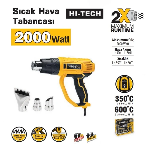 SGS 5215 SICAK HAVA TABANCASI 2000 WATT - 2