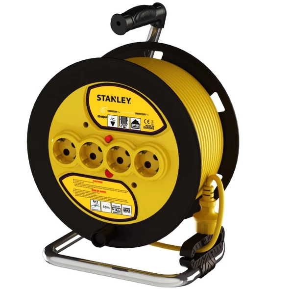 Stanley ST-E-4015 Makaralı Kablo 40 Mt, 3x1.5mm, 4 Prizli, IP20 - 2