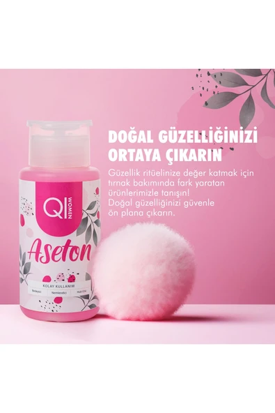 Qiwomen Besleyici Oje Çıkarıcı Pompalı Aseton 200ml - 4