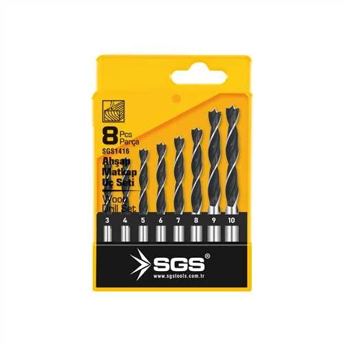 SGS 1416 8 PARÇA AHŞAP MATKAP UCU SETİ - 2