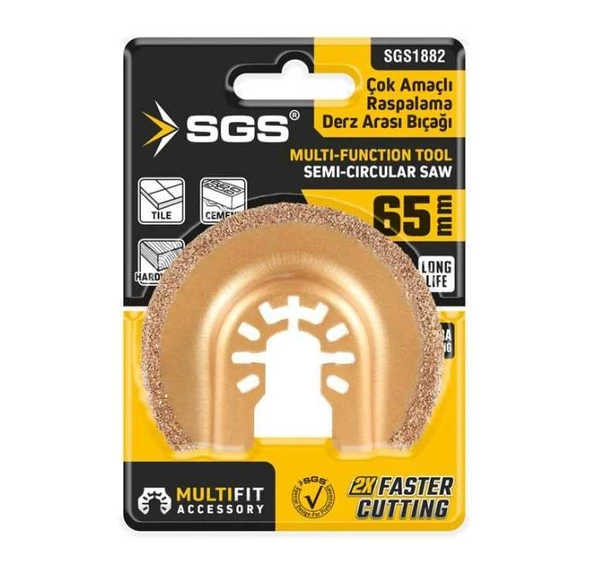 SGS 1882 MULTI-TOOLS KESİCİ VE RASPALAMA DERZ ARASI TEMİZLEME KARBÜR 65MM - 3