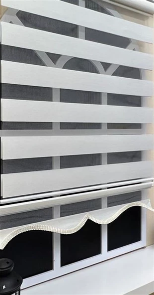 Zebra Stor Perde Ekru Etek Dilimli Z-STB400V02  Ekru 150 x 200
