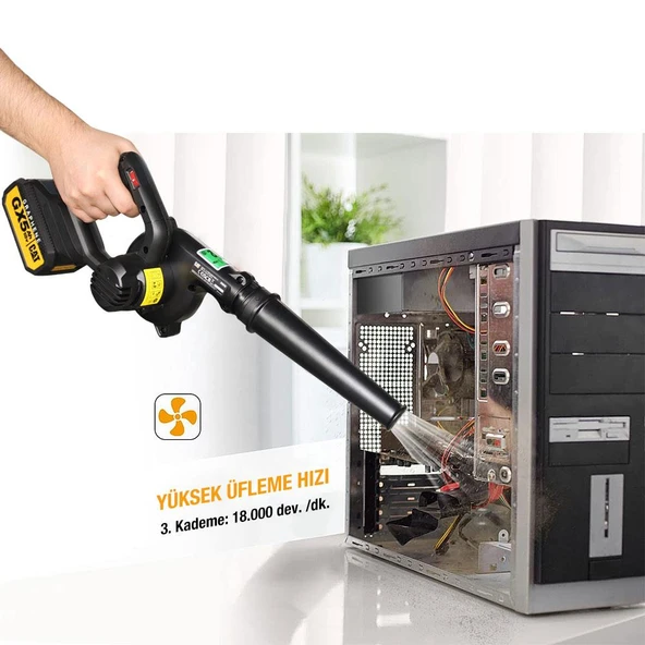 CAT DX91B 18Volt Profesyonel Devir Ayarlı Üfleyici + 5 Parça Aksesuar (Akü Dahil Değildir) - 3