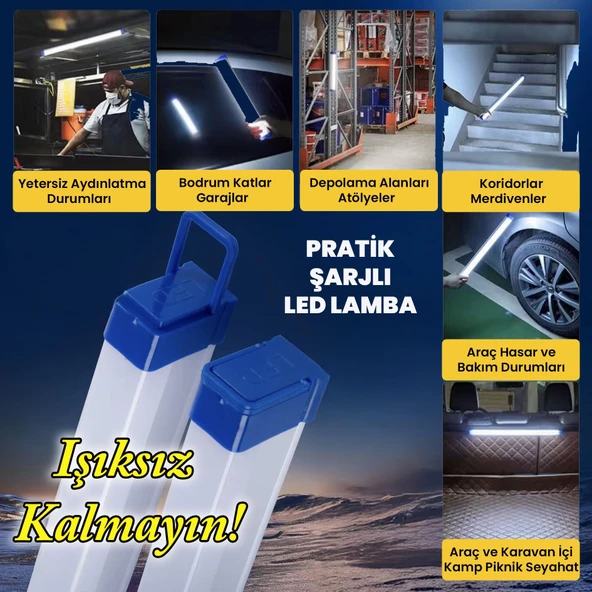 Upway Mıknatıslı Şarjlı Su Geçirmez 52cm Ev Kamp Acil Durum Aydınlatma Seyyar LED Lamba - 3