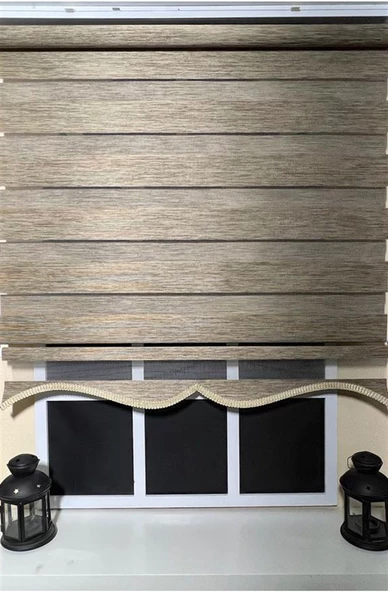 StorBurada Bambu Zebra Stor Perde Kahverengi Alüminyum Kasalı Z-STB400V05  Kahverengi 140 x 200 - Resim 4