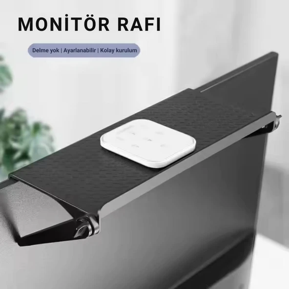 Coofbe Katlanabilir Ayarlanabilir Monitör Tv Üstü Stand Modem Kumanda Standı Tv Üstü Stand Organizer - 5