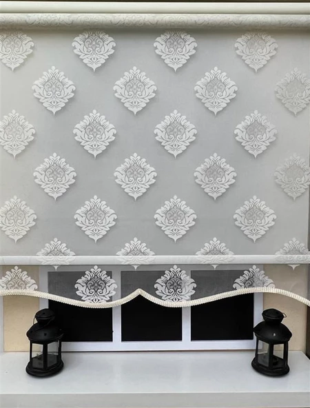 StorBurada Çift Mekanizmalı Ekru Tül Perde ve Stor Perde STB45239-V105  Ekru 110 x 200 ürün görseli 1