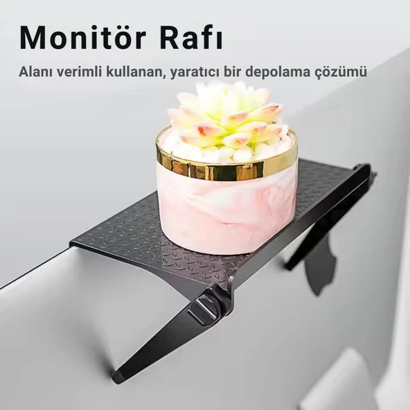 Coofbe Katlanabilir Ayarlanabilir Monitör Tv Üstü Stand Modem Kumanda Standı Tv Üstü Stand Organizer - 3