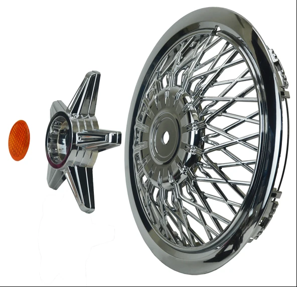 Jant Kapağı Kırılmaz Telli Yıldız Fırfırlı Turuncu 14" ABS Krom Paslanmaz 4'lü (TAKIM OLARAK) - Resim 4