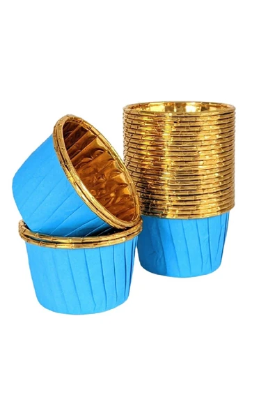Alsepeteavm  Dolphin Muffin Kek Kapsülü Mavi-altın 25li