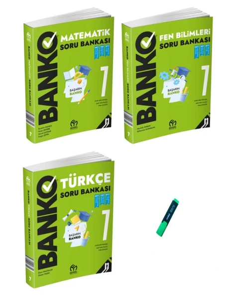 7. Sınıf Banko Serisi Matematik Türkçe ve Fen 3lü Set Soru Bankası