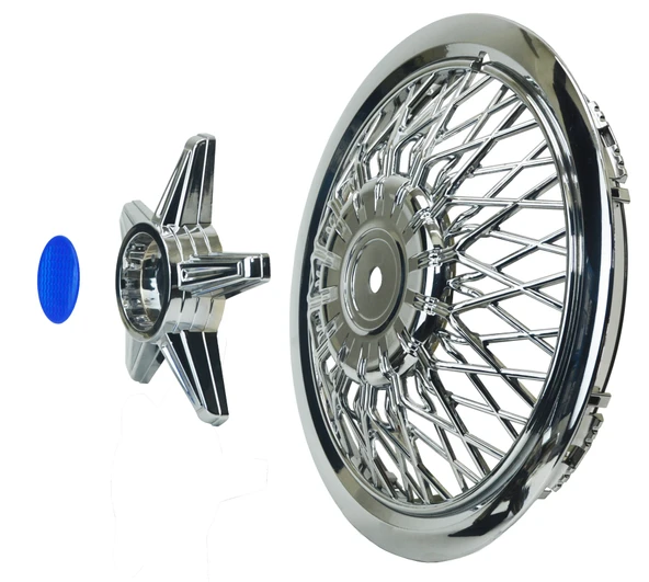 Jant Kapağı Kırılmaz Telli Yıldız Fırfırlı Mavi 15" ABS Krom Paslanmaz 4'lü (TAKIM OLARAK) - Resim 4