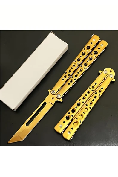 Alsepeteavm 21 cm komple çelik gold tanto kelebek
