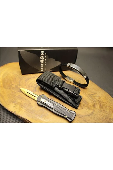 Alsepeteavm Microtech 14 cm Gold Bıçak Ağızlı İçten Çıkmalı Çakı