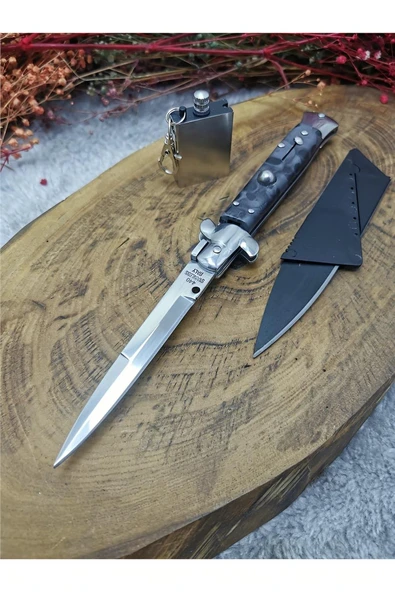 Alsepeteavm 3 Parça 21 cm italyan stiletto Otomatik Paslanmaz Çelik Çakı Bıçak Seti SCK458374