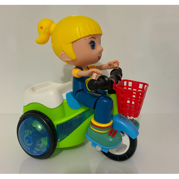 Stunt Bıcycle Sesli Ve Işıklı Bisikletli Bebek Oyuncak -YJ-3024 - 5