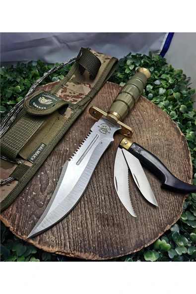 Alsepeteavm 33 cm halmak marka kılıflı komando bıçağı yanında hem testere hem mini çakı olarak kullanılacak mini ürün ile birlikte
