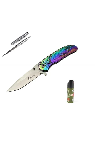 Alsepeteavm Kişiye Özel Browning Rainbow Çakı DA137 22,5 CM