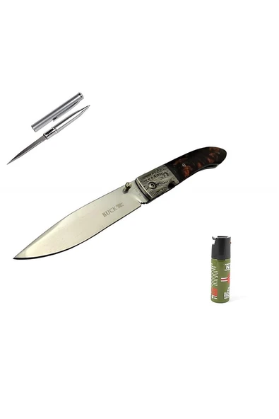 Alsepeteavm Kişiye Özel Buck Çakı Kahve BK-011-23 CM