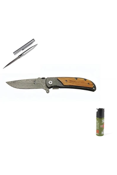 Alsepeteavm Kişiye Özel Browning Çakı Damascus 338B DMS 21,5 CM