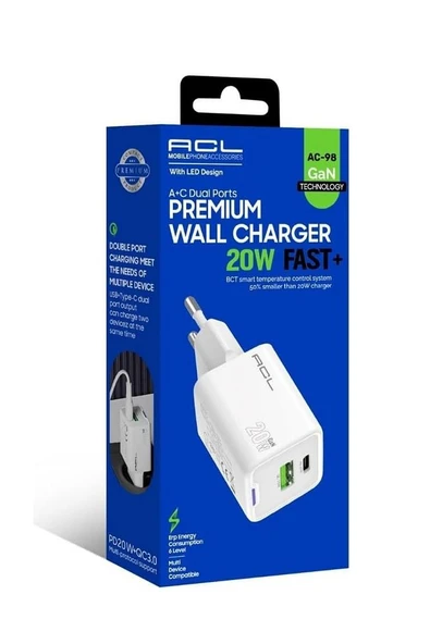 20W USB-C Mini Hızlı Şarj Aleti/Şarj Isısını Düşürür GaN Destekli Akım Korumalı Güç Adaptörü - 2