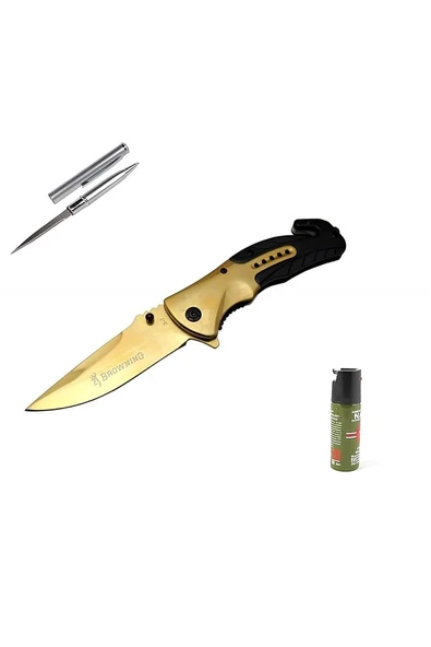 Alsepeteavm Kişiye Özel Browning Çakı Gold Bk. 3-7 22 CM