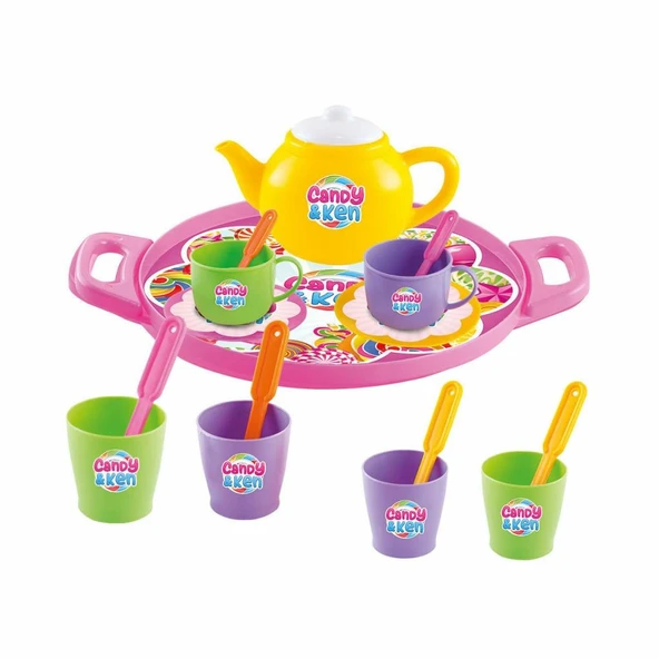 01593 CANDY TEPSİLİ ÇAY SET - 2